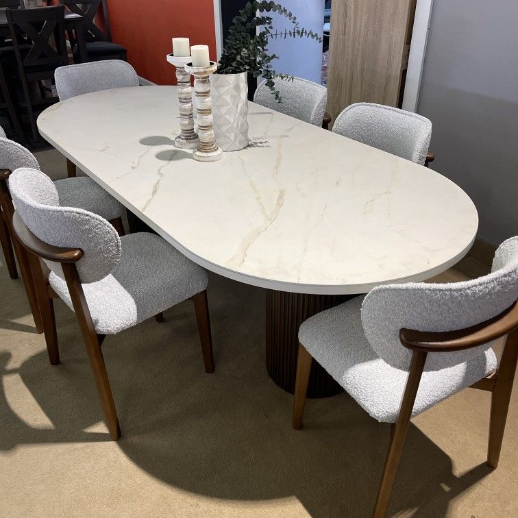 Loretta Porcelain Dining Room Set / 7pc