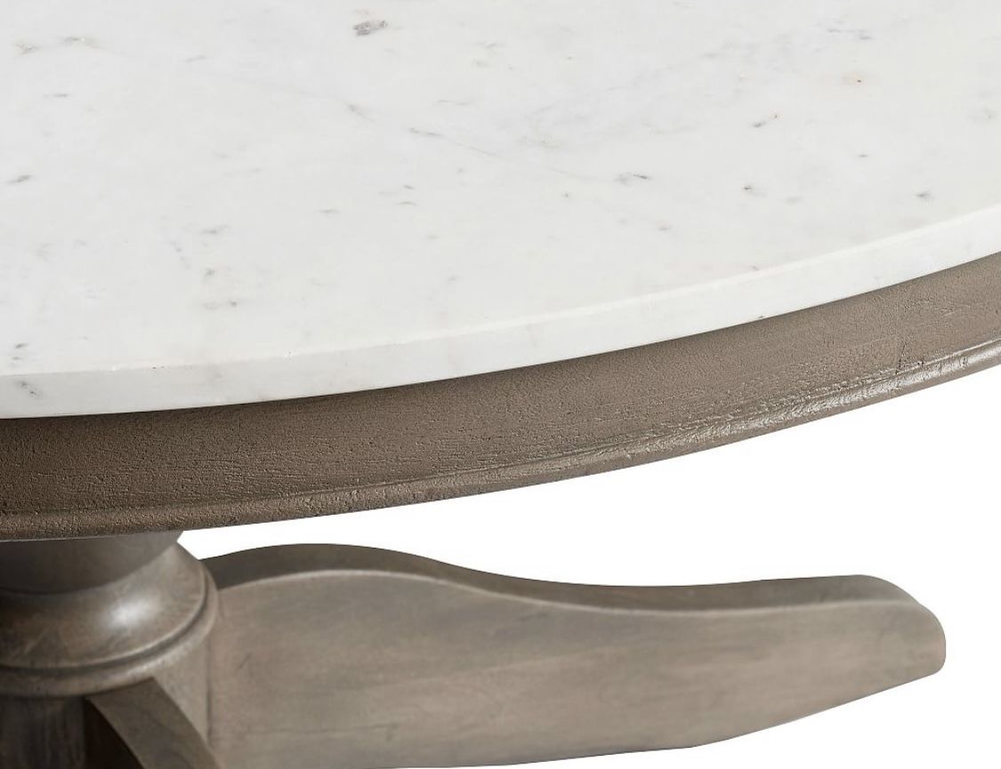 Pottery Barn Alexandra Round Marble Pedestal Dining Table with Chairs for Sale in Fresno, CA