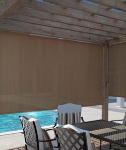 Coolaroo Pantalla Entollable: Walnut 4’ x 8’