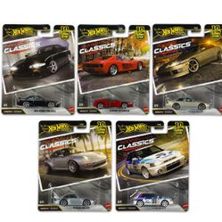 Hot Wheels Modern Classics 1:64 Diecast Car Set Nissan Ferrari Porsche Subaru