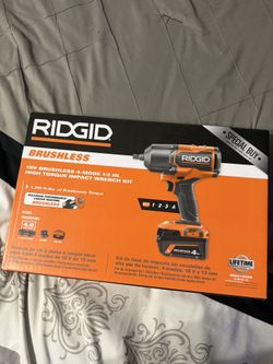 RIGID 18V Brushless Cordless 4-Mode 1/2 in. High-Torque Impact Wrench Kit with (2) 4.0 Ah Lithium-Ion Batteries and Charger