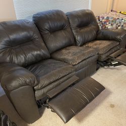 Leather Recliner Couch