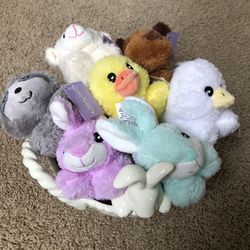 Easter Bowl And 7 Mini Stuffed Animals