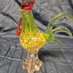 Vintage Hand Blown Murano Glass Rooster