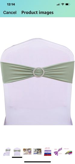 Pack of 30 (NEW) Spandex Sage Green Chair Sashes Bows Elastic Chair Cover Bands Slider Buckles for Wedding Reception Banquet Bridal Decorations - Sage