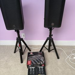 Full Mixer Stands  And Speakers 