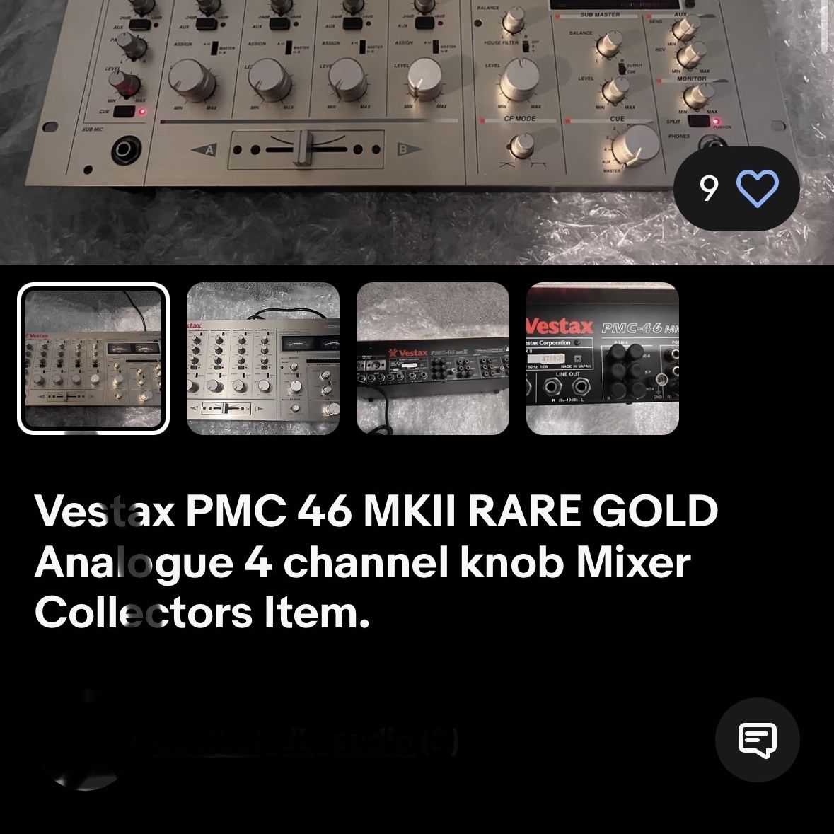 o b a k e ページ $2500 OBO Vestax PMC 46 MKII RARE GOLD Analogue 4 channel knob