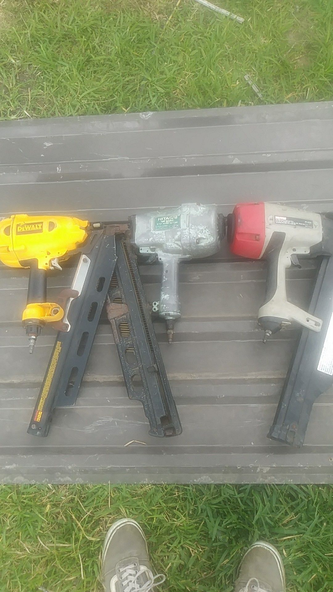 Dewalt, Hitachi, and Craftsmen nail guns