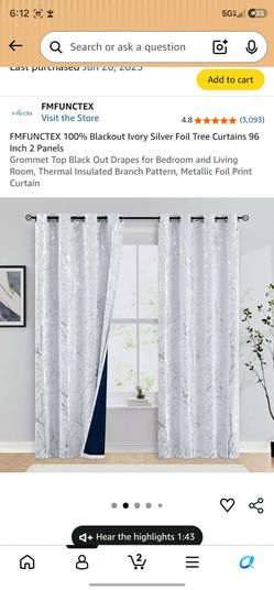 96" blackout curtains, 6 sets of 2 available