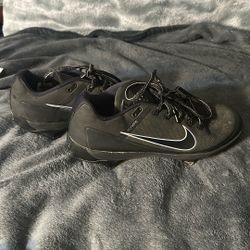 Black and Silver Nike Flywire Baseball Cleats, SPIKES