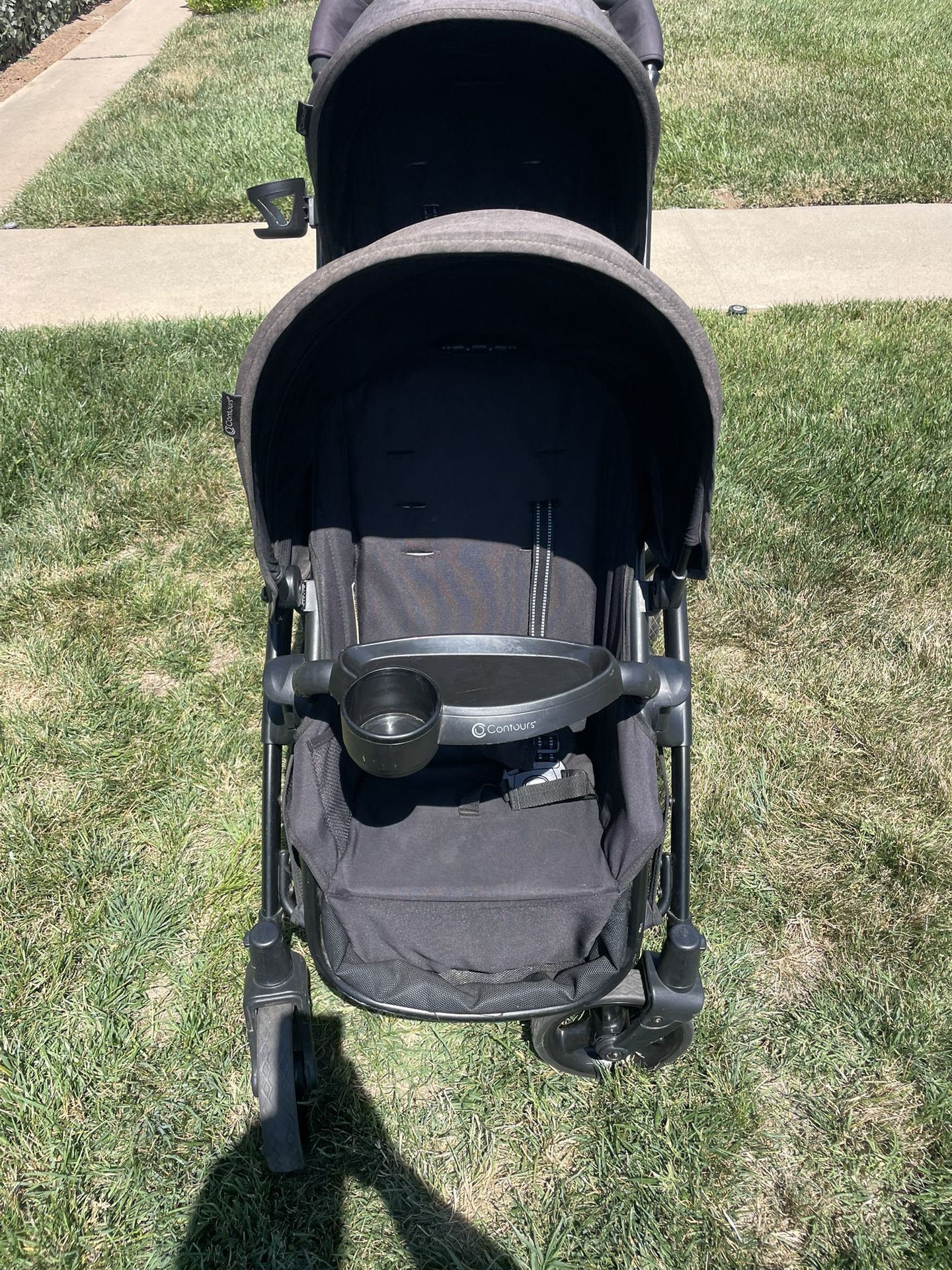 CONTOURS OPTIONS ELITE DOUBLE TANDEM STROLLER - Black