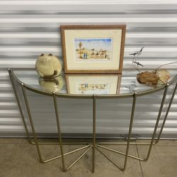 Metal And Mirror Console Table