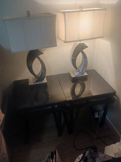 Matching end tables with lamps $20