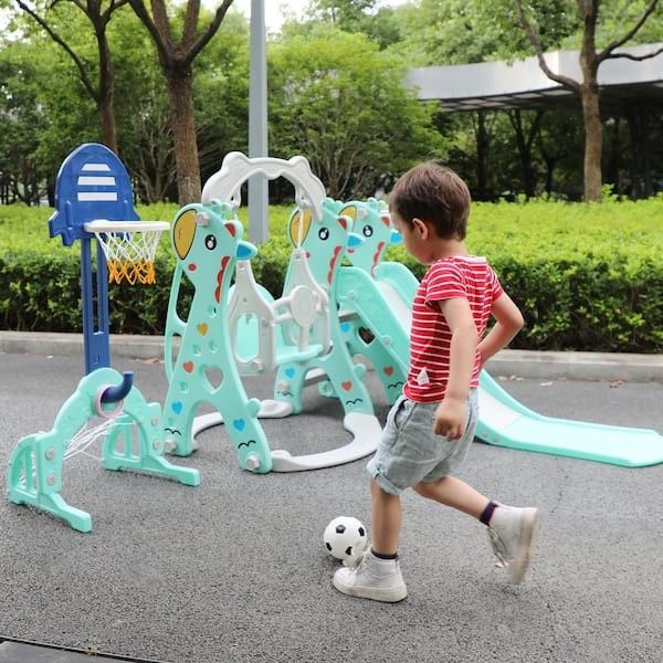 Kids 5 In 1 Slide And Swing Set , Great Gift..new