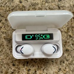 White Bluetooth 5.0 Earbuds TWS Wireless Headphones Headset Stereo Samsung Android iPhone Earphone Gift.