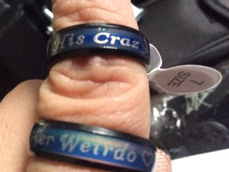 His & Her’s Matching Mood Ring’s....His Crazy & Her Weirdo.