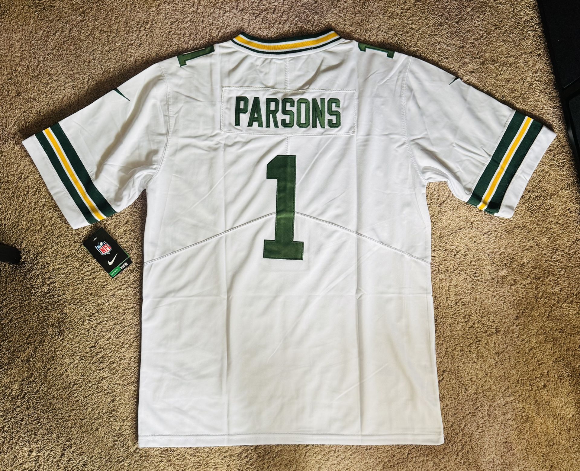 Nike Green Bay Packers #1 Parsons White NFL Jerseys