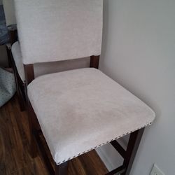 3 Beige Tall Bar Chairs