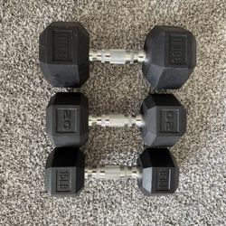 30, 20, 15 Lbs Dumbbells For Sale