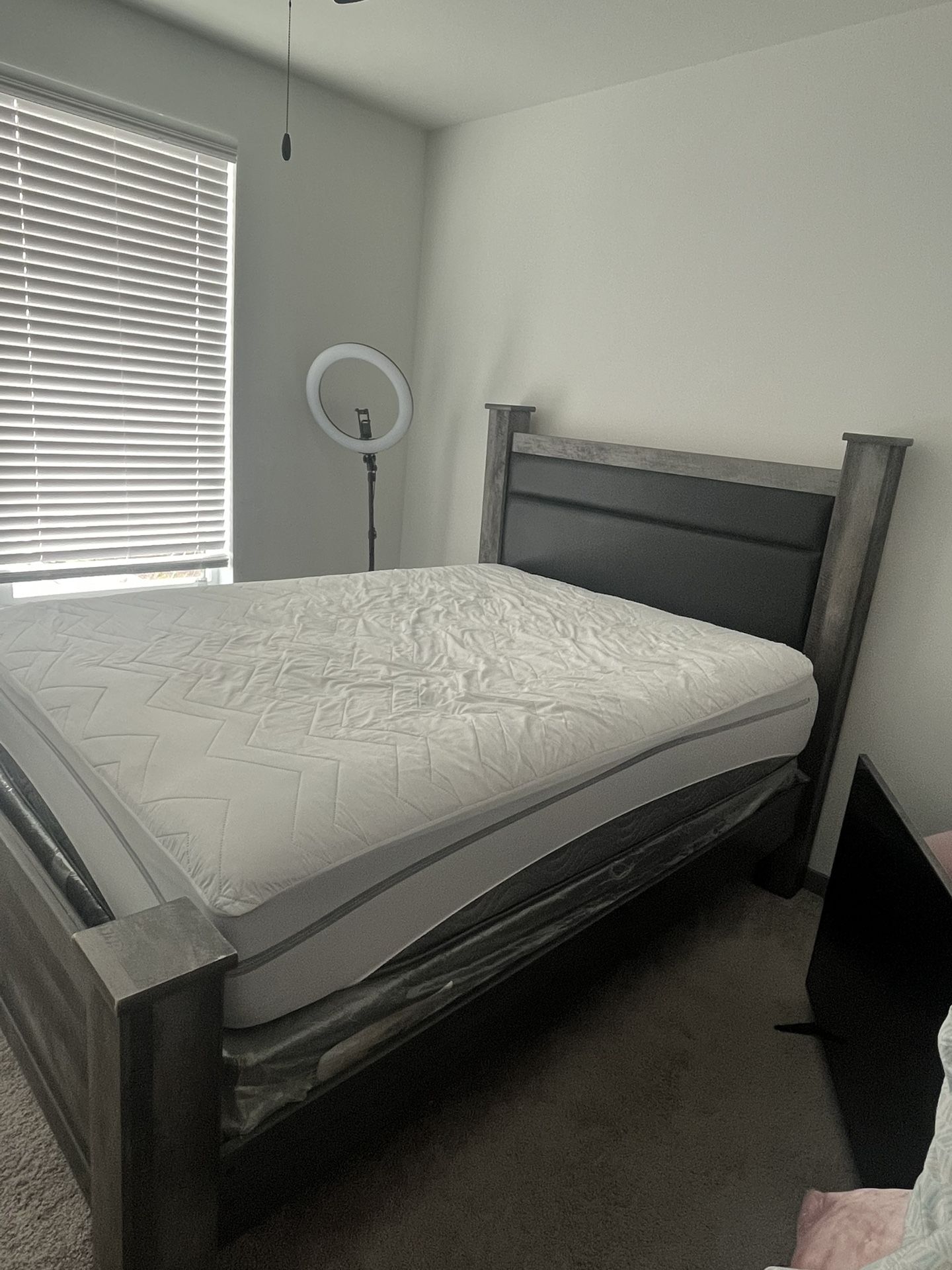 grey bed frame