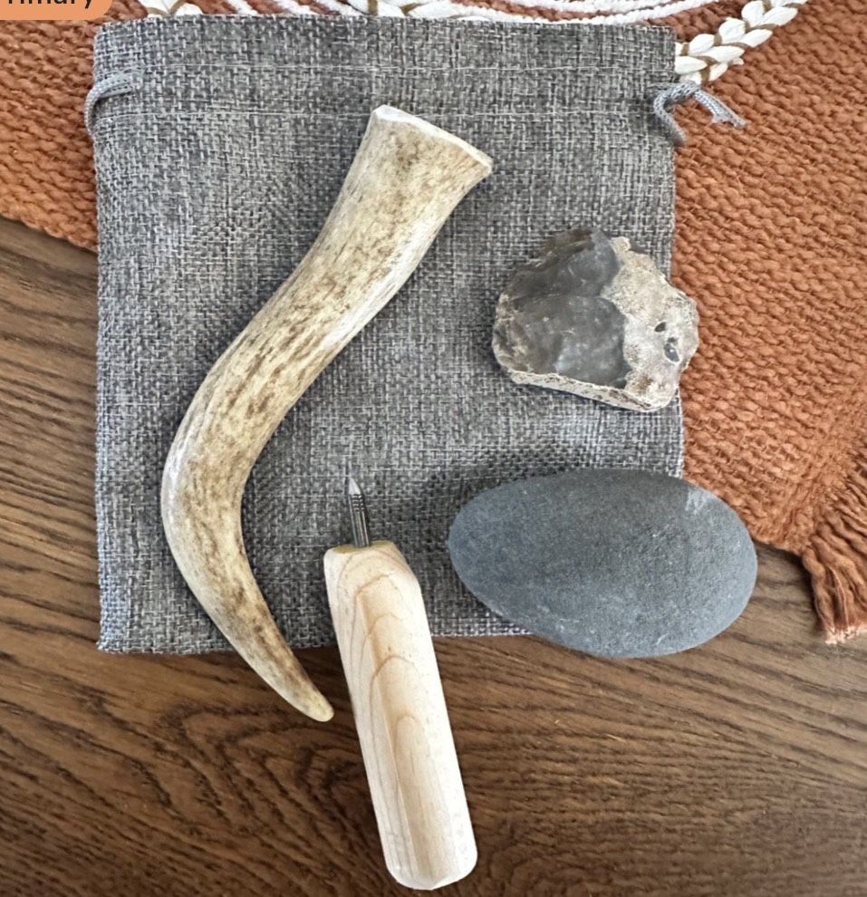 Antler Billet Knap Pack and tools for Flint Knapping Arrowheads and Tools