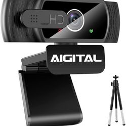 1080P Webcam, Live Stream Web Camera with Microphone & Privacy Cover, HD USB Webcam with 110° Wide Angle for PC Zoom Video Conferencing, Calling, Gami