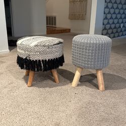 Cute Boho Little Stools / Ottomans 