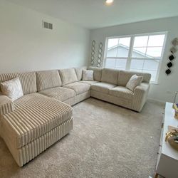 Fast Delivery Color Options Deep Seating Cloud Style Corduroy Sectional Couch Set ⭐$39 Down Payment with Financing ⭐ 90 Days same as cash