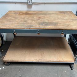 Metal Boltless Rolling Work Or Storage Bench 