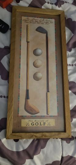 Framed Golf Print 9" x 25" “The History of Golf” Willie Park Prestwick B12