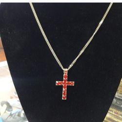 14k Gold-plated CZ Pendant With 20 Inch Chain