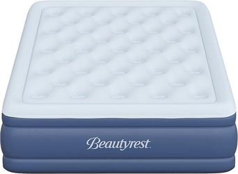 Beautyrest Headboard Luxarest 24" Queen Size Raised Air Mattress with Built-in Pump