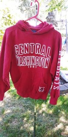 Vintage Central Washington University CWU Red Hoodie Sweatshirt Jacket Size S