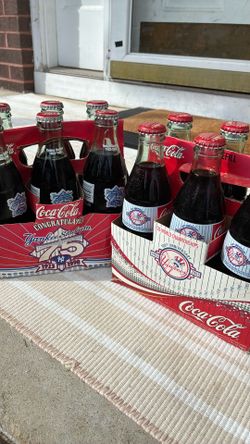 2x 1998 & 2003 Coca Cola Yankees commemorative 6-pack bottles and holders Stadium 75th and NYY 100th anniversary rare commemorative packaging DO NOT D