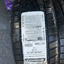 (QTY 2 ) 205/55ZR16 Continental Extreme Contact DWS06 Plus 91W SL Tires