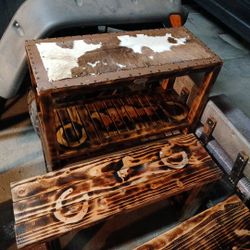 Cowhide End Table 