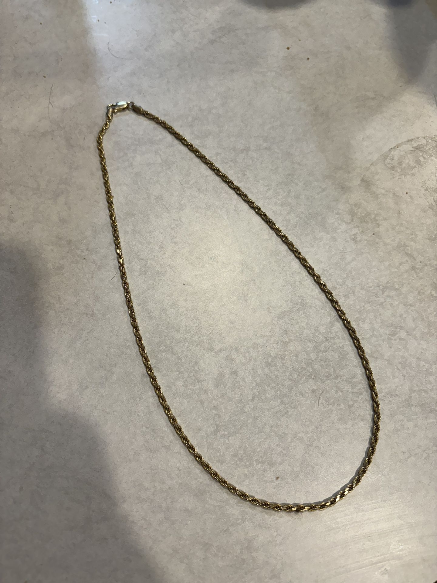 14k Gold Plated Silver Rope Chain