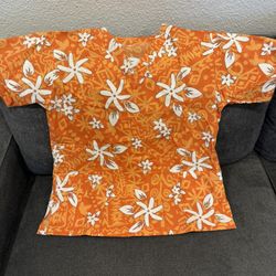 Hawaiian Print Scrub Top- Size Small