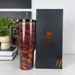 stanley [Counter Version] Tyla Tyger Leopard Print. Stainless Steel Water Bottle, Convenient Travel Cup, Iced Coffee Cup, Outdoor Camping, Hiking, Sel