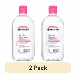 (2 pack) Garnier SkinActive Micellar Cleansing Water All in 1 Makeup Remover, Face Cleanser, 23.7 fl oz