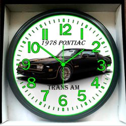 1978 Pontiac Trans Am Glow In The Dark Wall Clock New!