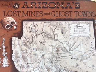 Vintage Map of Arizona Lost mines and Ghost Towns