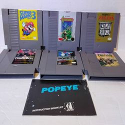 Nintendo NES Cartridge Games Super Mario 3, Legend Of Zelda, Popeye, Crystalis,Mike Tyson Punch Out, Castlevania 5-screw Rare $15 And Up RARE 