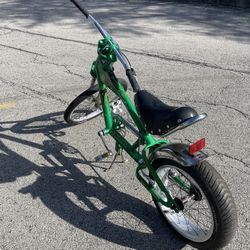 Green Schwinn Stingray Chopper Bike