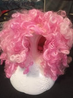 Pink Curly Costume Wig