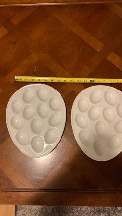 Two Ceramic Egg Trays
