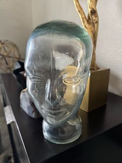 Clear Glass Mannequin Head Sculpture
