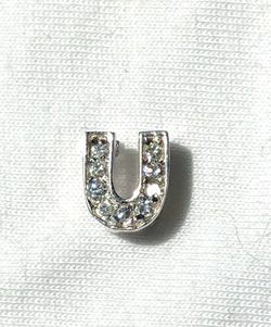 Eli K sterling silver & cz U initial necklace