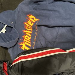 thrasher hoodie and windbreaker 
