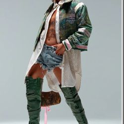 Army Green Thigh High Buckles Boots 